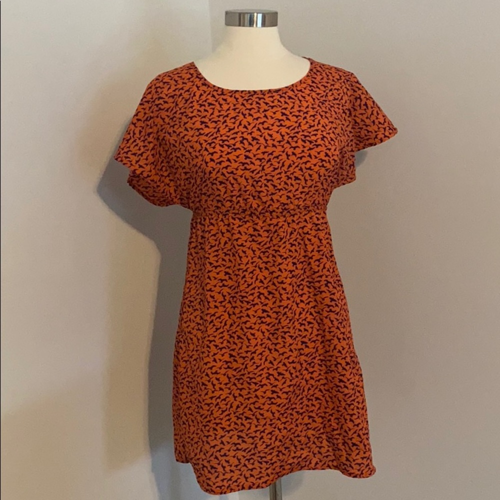 Orange and Navy Blue Summer Dress